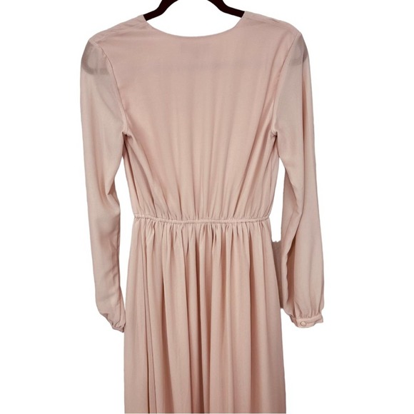 Lulu’s Wondrous Water Lilies Blush Pink Long Sleeve Maxi Dress - Picture 14 of 14